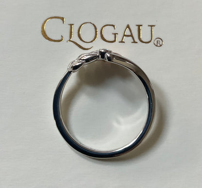 Clogau Lilibet Sky Blue Topaz ring in silver and rose gold sizes M, R and T