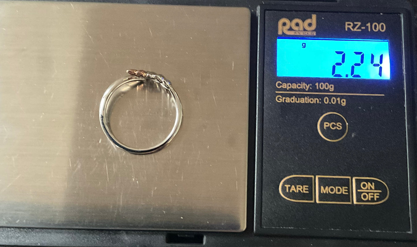 Clogau Lilibet Sky Blue Topaz ring in silver and rose gold sizes M, R and T