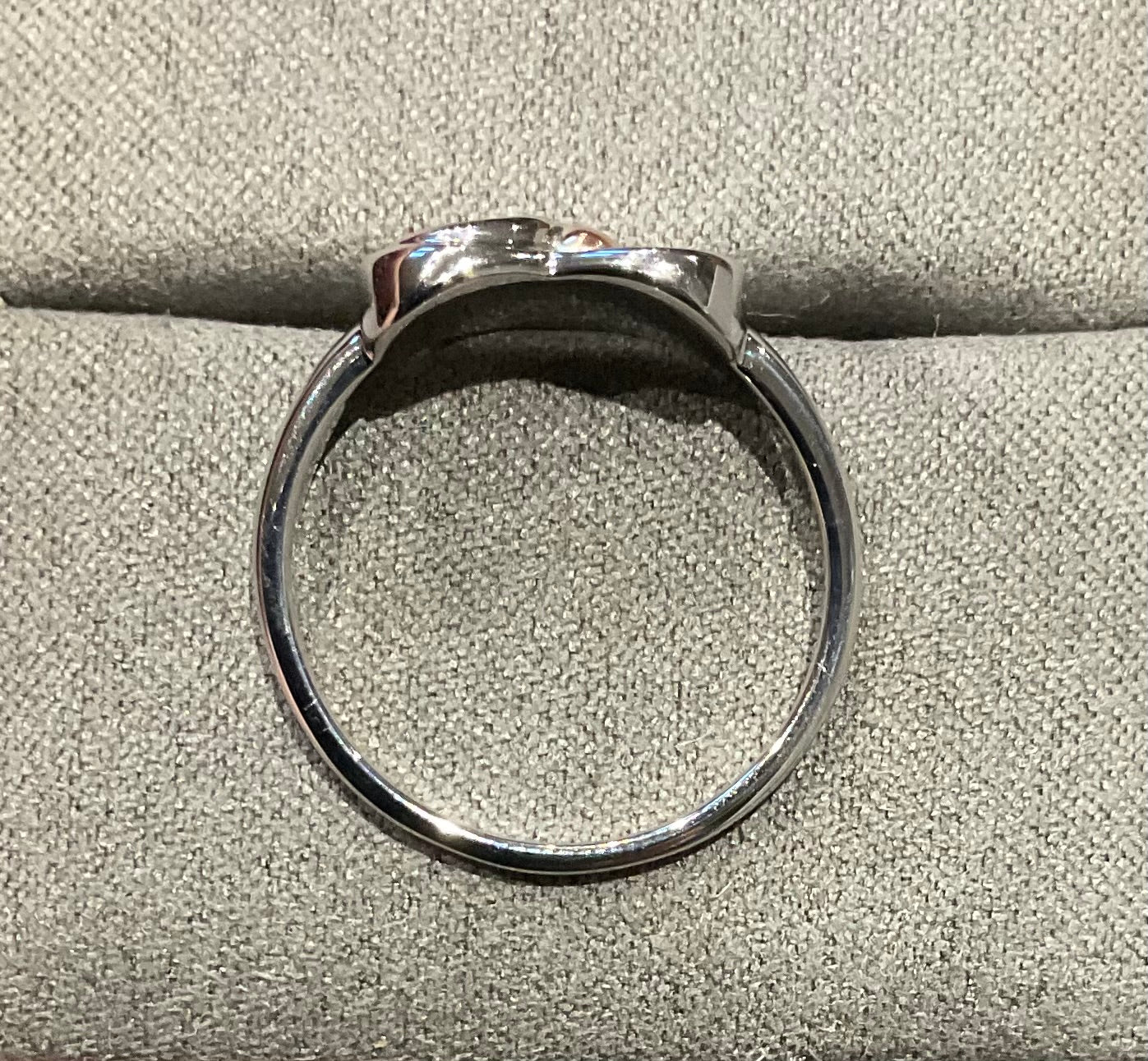 Clogau White Topaz Heart ring in silver and rose gold size O and Q