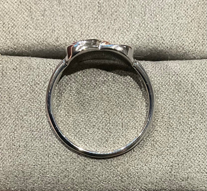 Clogau White Topaz Heart ring in silver and rose gold size O and Q