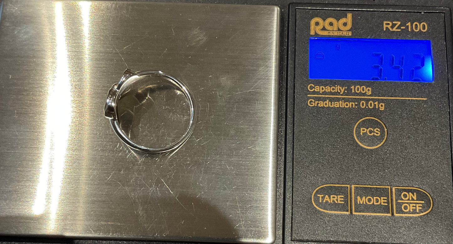 Clogau White Topaz Heart ring in silver and rose gold size O and Q