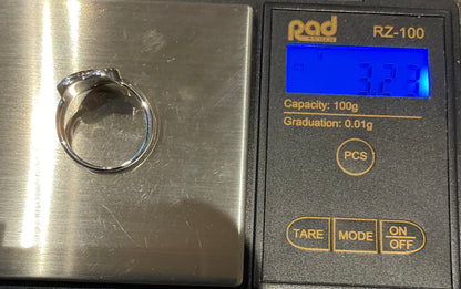 Clogau White Topaz Heart ring in silver and rose gold size O and Q