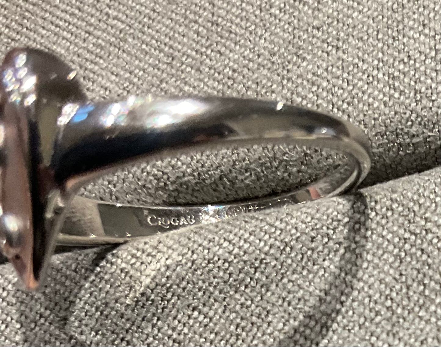 Clogau White Topaz Heart ring in silver and rose gold size O and Q