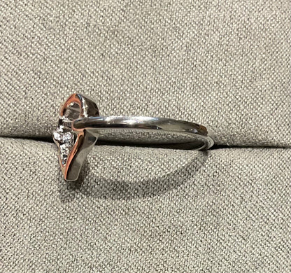 Clogau Close to my Heart Open ring in silver and rose gold size P