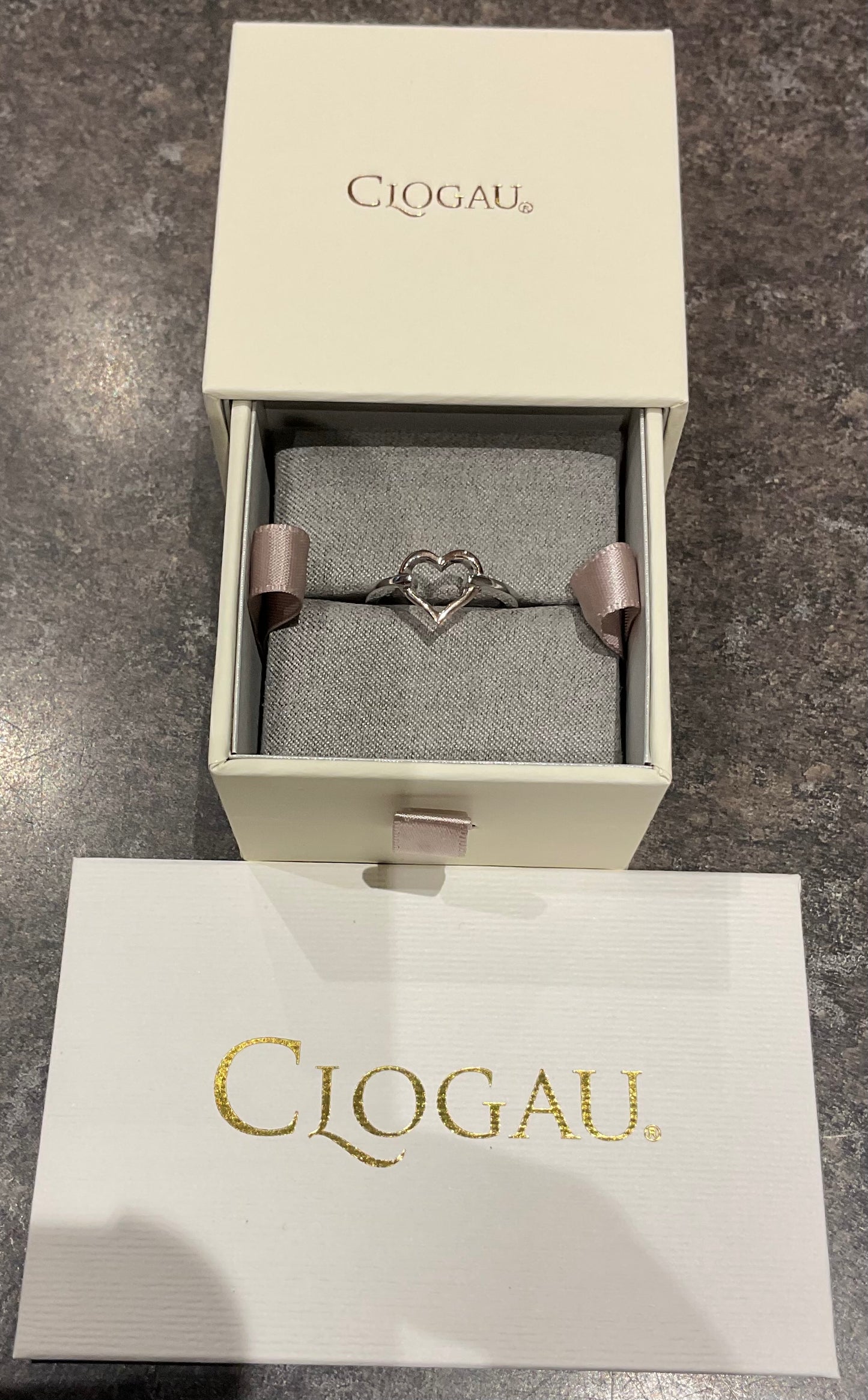 Clogau Close to my Heart Open ring in silver and rose gold size P
