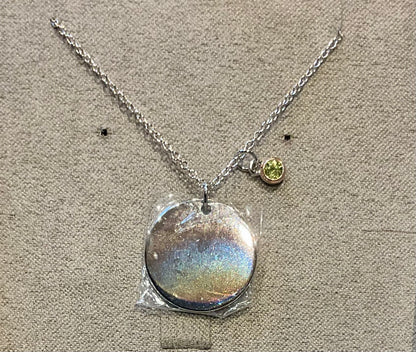 Clogau Celebration Disc Birthstone necklace 18-22" silver and rose gold December May August September November