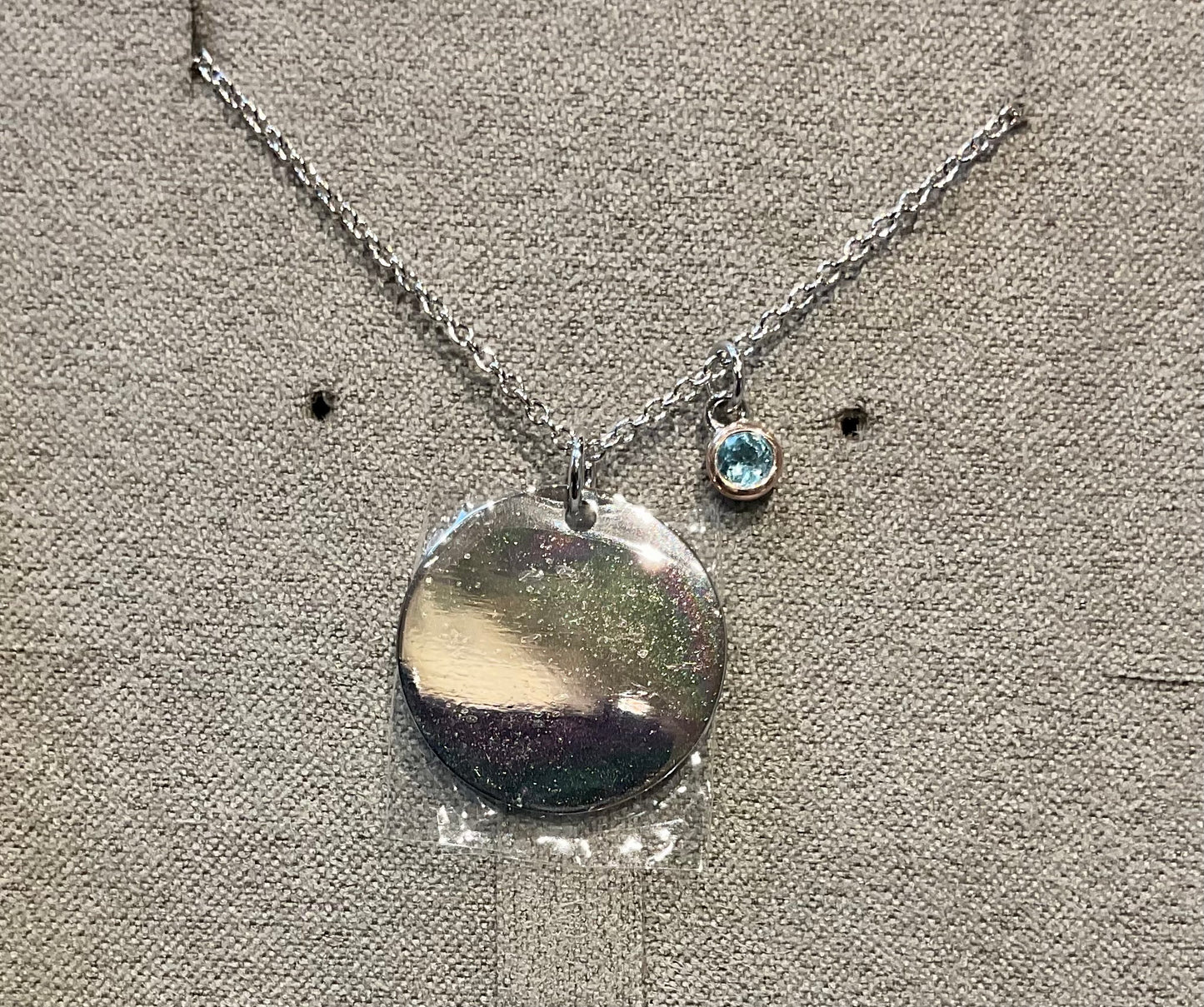 Clogau Celebration Disc Birthstone necklace 18-22" silver and rose gold December May August September November