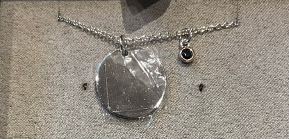 Clogau Celebration Disc Birthstone necklace 18-22" silver and rose gold December May August September November