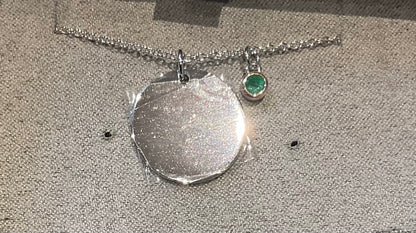 Clogau Celebration Disc Birthstone necklace 18-22" silver and rose gold December May August September November