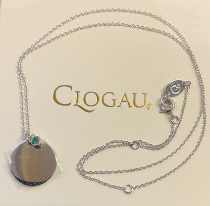 Clogau Celebration Disc Birthstone necklace 18-22" silver and rose gold December May August September November