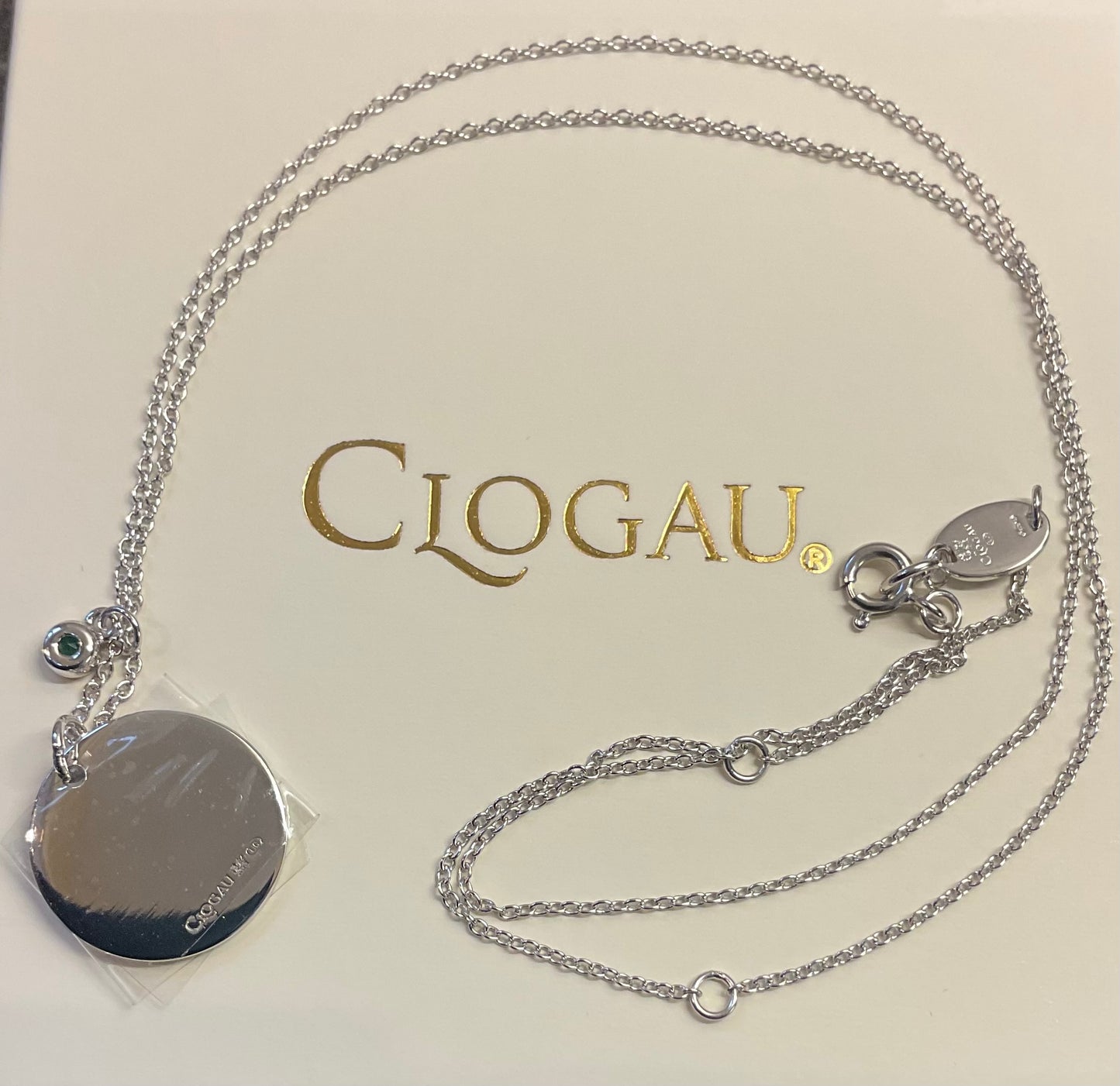 Clogau Celebration Disc Birthstone necklace 18-22" silver and rose gold December May August September November