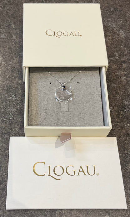 Clogau Celebration Disc Birthstone necklace 18-22" silver and rose gold December May August September November