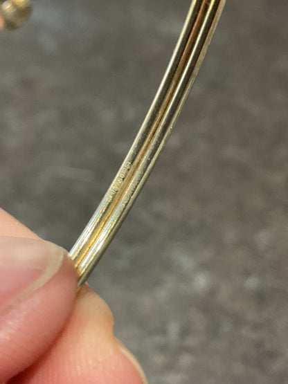 9ct Celtic Weave open top bangle bracelet in yellow gold 4.94g