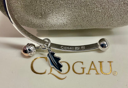 Clogau Royal Oak Cuff Bangle bracelet in silver and rose gold