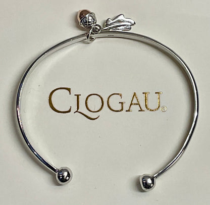 Clogau Royal Oak Cuff Bangle bracelet in silver and rose gold