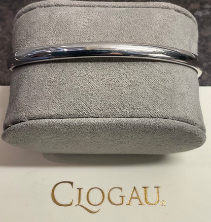 Clogau Blue Topaz Tree of Life Love Vine bangle bracelet in silver and rose gold open top hinged