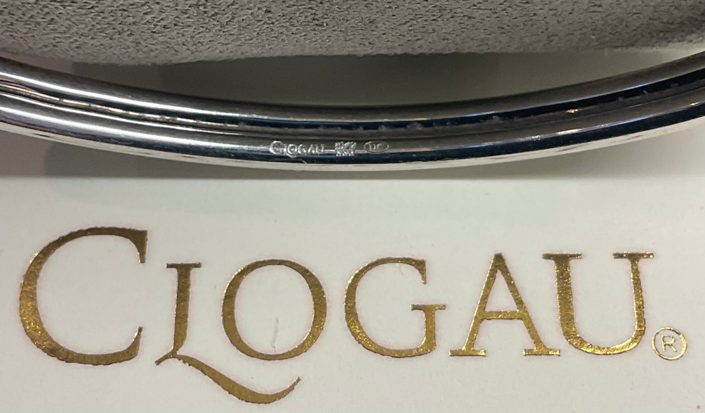 Clogau Blue Topaz Tree of Life Love Vine bangle bracelet in silver and rose gold open top hinged