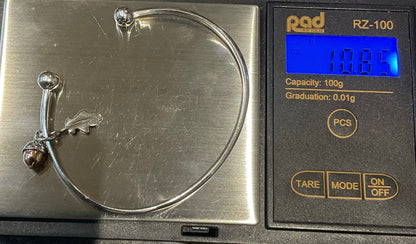 Clogau Royal Oak Cuff Bangle bracelet in silver and rose gold