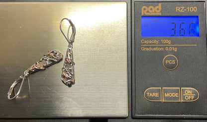 Clogau Tudor Court Black Mother of Pearl drop earrings in silver and rose gold