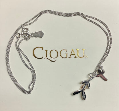 Clogau Mistletoe and Kisses pendant necklace in silver and rose gold 18”