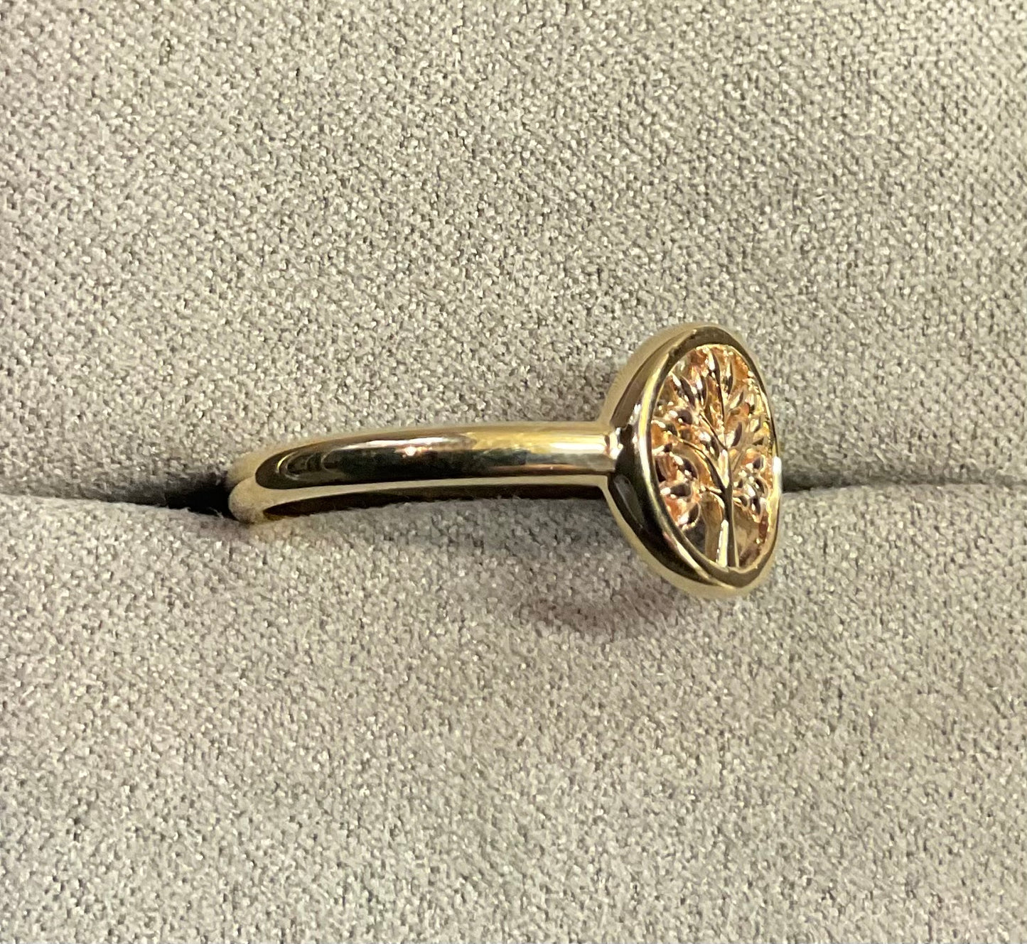 Clogau 9ct Tree of Life Circle ring size P in yellow and rose gold