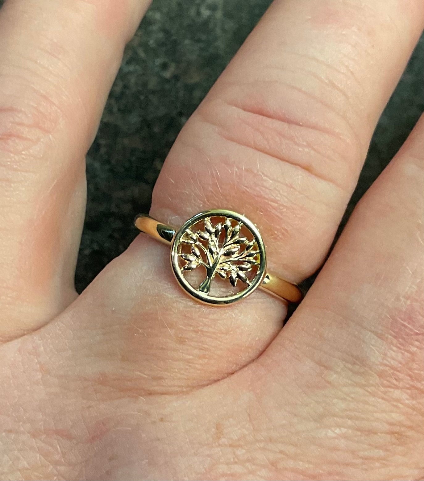 Clogau 9ct Tree of Life Circle ring size P in yellow and rose gold