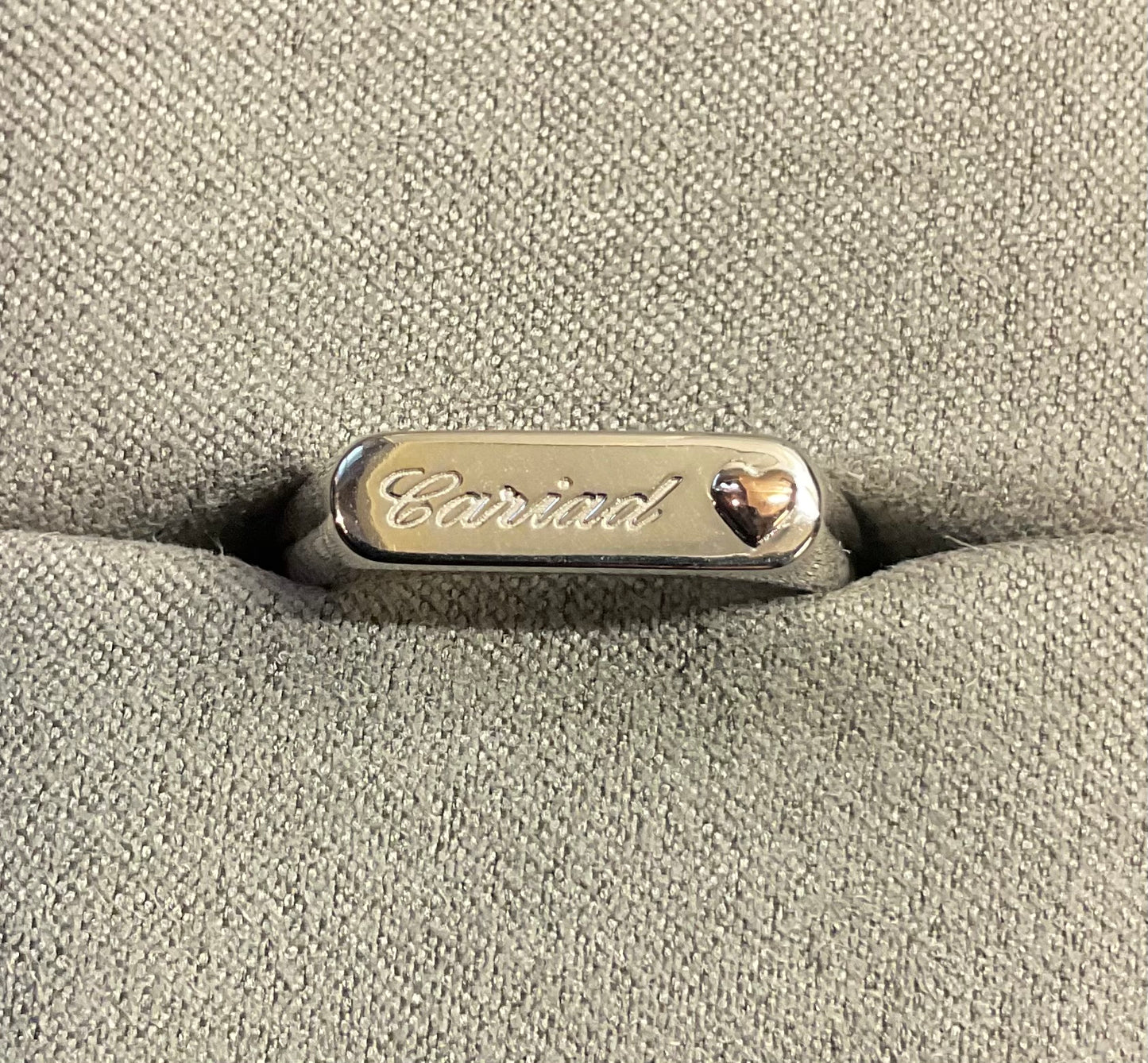 Unisex Clogau Cariad Bar ring size P in silver and rose gold