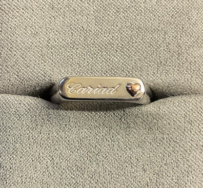 Unisex Clogau Cariad Bar ring size P in silver and rose gold