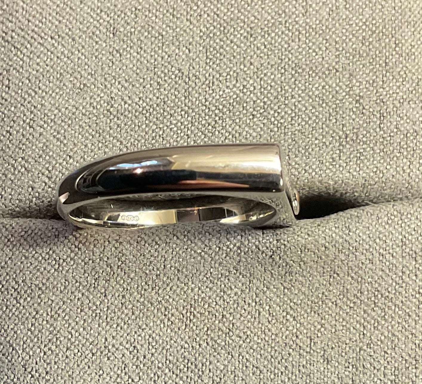 Unisex Clogau Cariad Bar ring size P in silver and rose gold