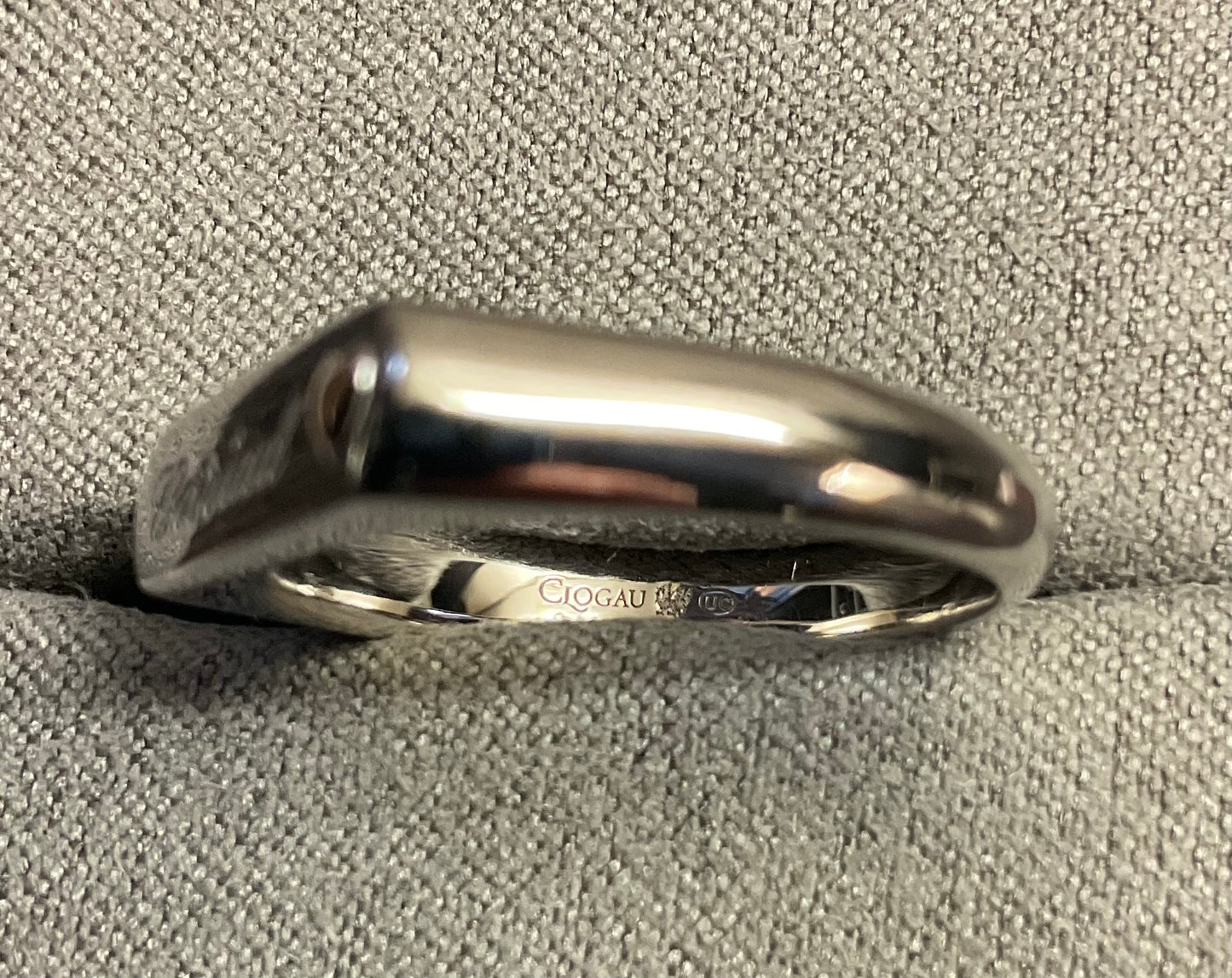 Unisex Clogau Cariad Bar ring size P in silver and rose gold