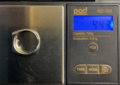 Unisex Clogau Cariad Bar ring size P in silver and rose gold