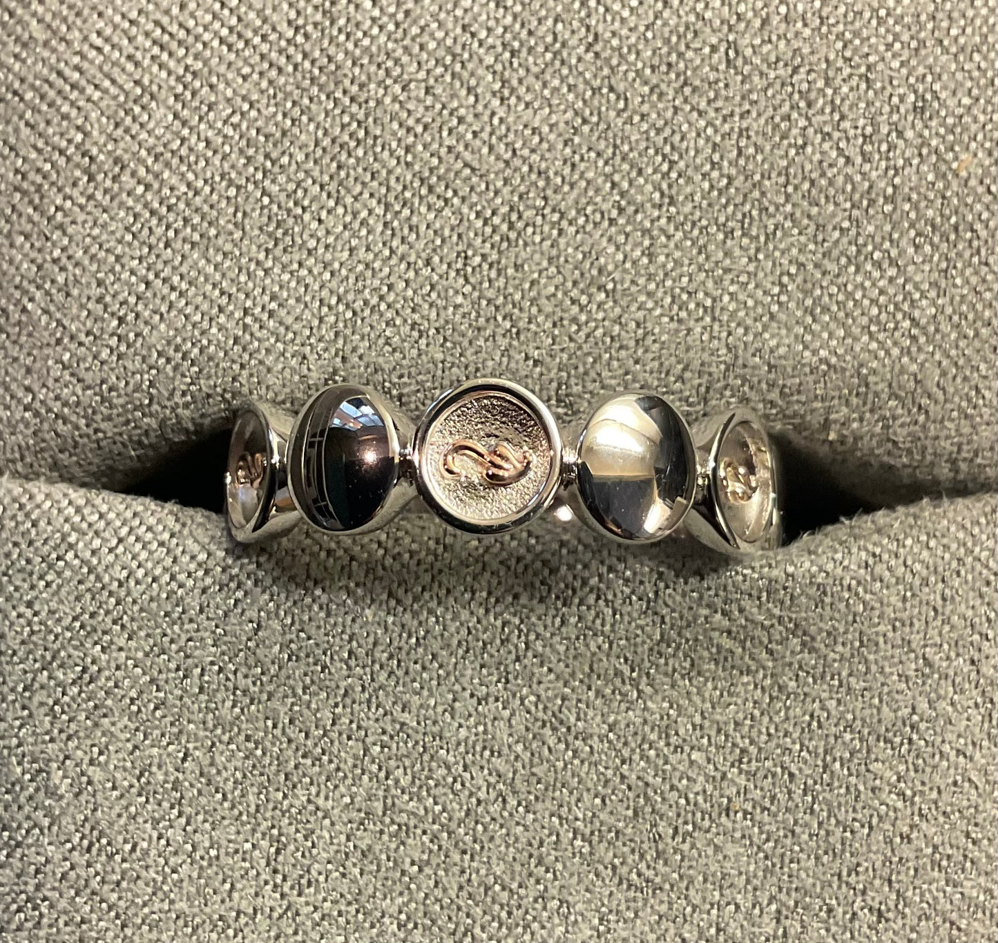 Unisex Clogau Tree of Life Insignia Capstones ring in silver and rose gold sizes N and R (RRP £159)