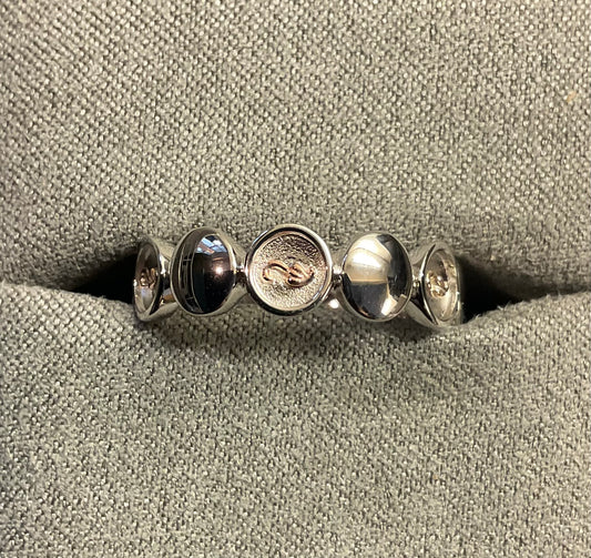 Unisex Clogau Tree of Life Insignia Capstones ring in silver and rose gold sizes N and R (RRP £159)