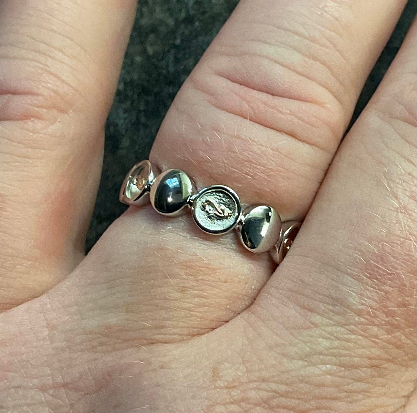 Unisex Clogau Tree of Life Insignia Capstones ring in silver and rose gold sizes N and R (RRP £159)