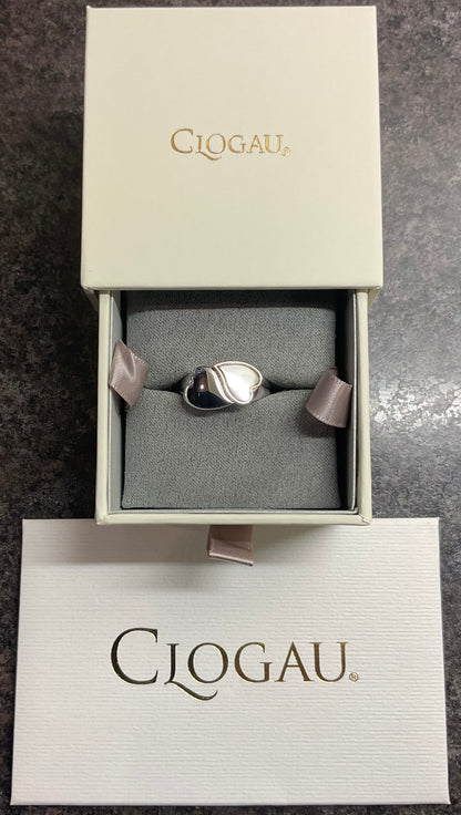 Clogau Cwtch Double Heart ring in silver and rose gold size M and P RRP £159