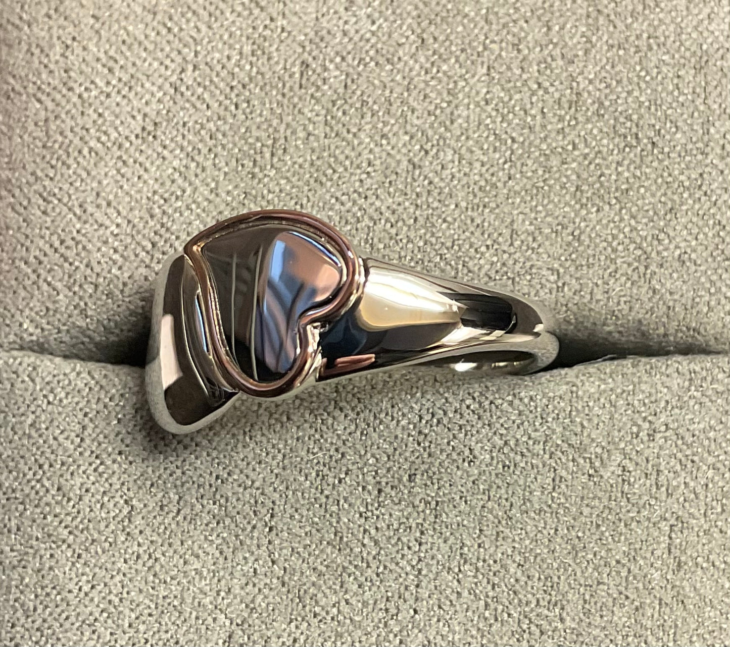 Clogau Cwtch Double Heart ring in silver and rose gold size M and P RRP £159