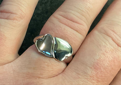 Clogau Cwtch Double Heart ring in silver and rose gold size M and P RRP £159