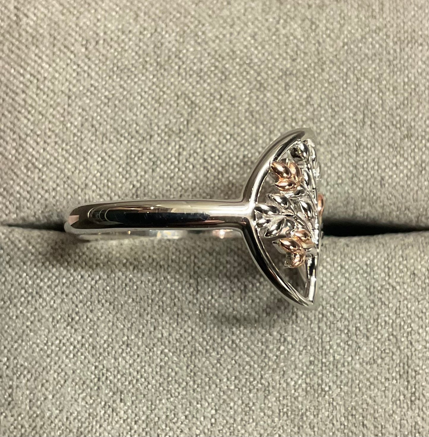 Clogau Tree of Life Circle ring in silver and rose gold size R