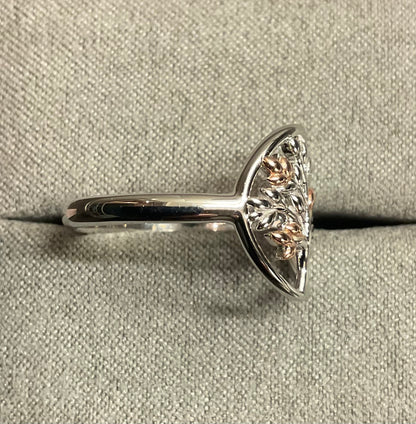 Clogau Tree of Life Circle ring in silver and rose gold size R