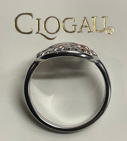 Clogau Tree of Life Circle ring in silver and rose gold size R