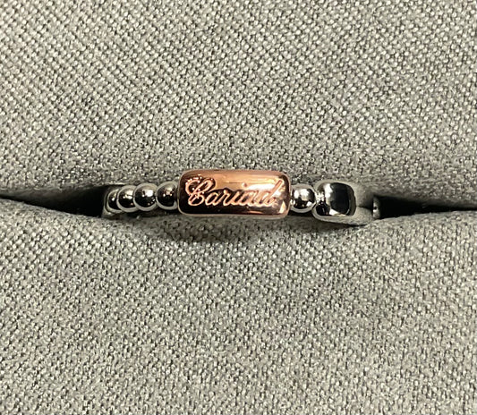 Clogau Cariad Morse Code ring in silver and rose gold size O