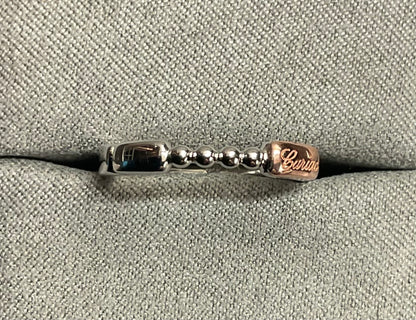 Clogau Cariad Morse Code ring in silver and rose gold size O