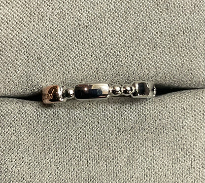 Clogau Cariad Morse Code ring in silver and rose gold size O