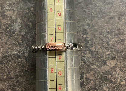 Clogau Cariad Morse Code ring in silver and rose gold size O