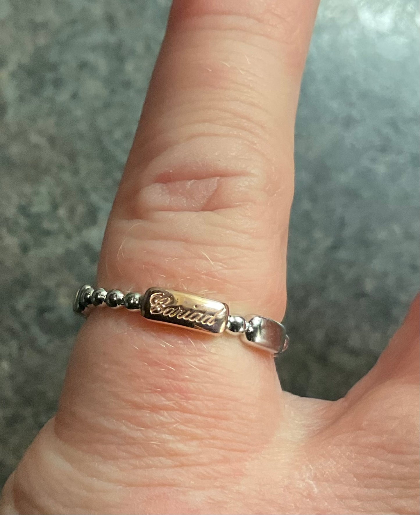 Clogau Cariad Morse Code ring in silver and rose gold size O
