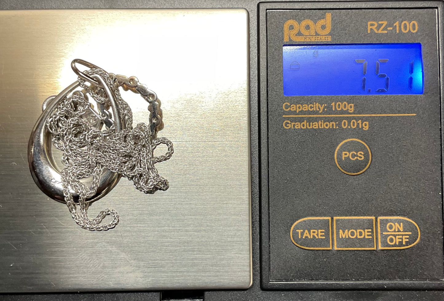 Clogau Tree of Life White Topaz Teardrop pendant 18” necklace in silver and rose gold