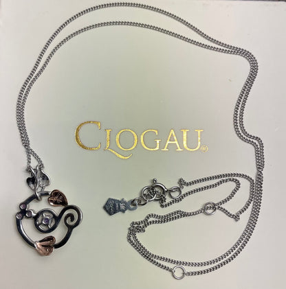 Clogau Tree of Life Origins Amethyst oxidised Silver and rose gold pendant necklace 18-22”