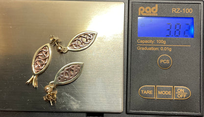 Clogau 9ct Queen Eleanor elliptical drop earrings and Queen Eleanor elliptical pendant (purchase individually or as a set)