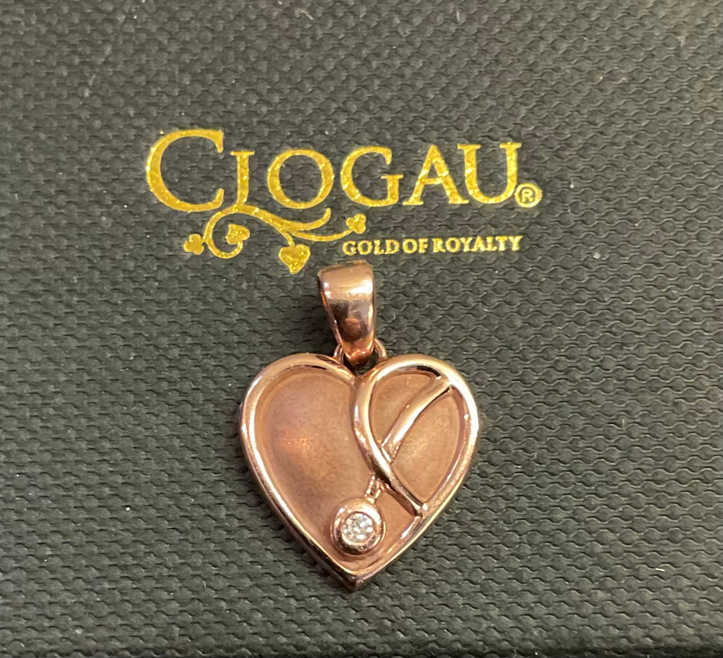 Clogau 9ct Tree of Life Diamond Heart rose gold pendant