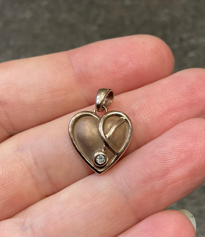 Clogau 9ct Tree of Life Diamond Heart rose gold pendant